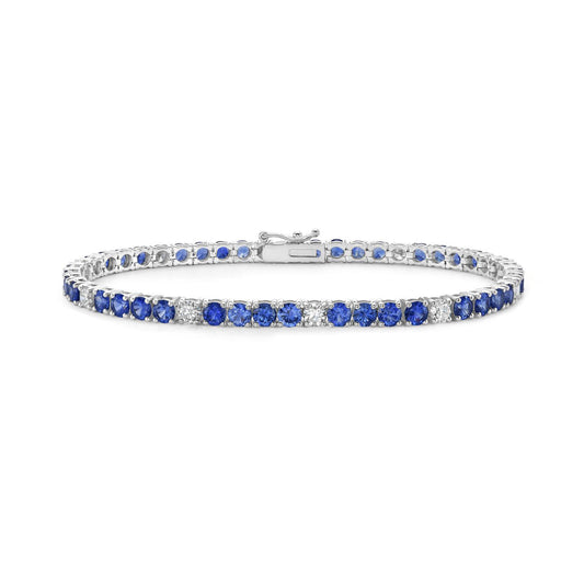 14kw Diamonds and Sapphires Tennis Bracelet