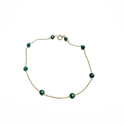 18ky Malachite Beads Bracelet