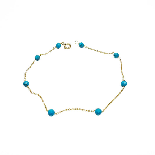 18ky Turquoise Beads Bracelet