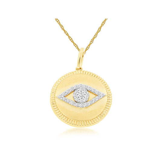 14ky Evil Eye Diamond Necklace