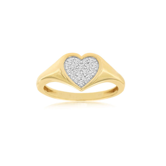 14ky Heart Diamond Ring