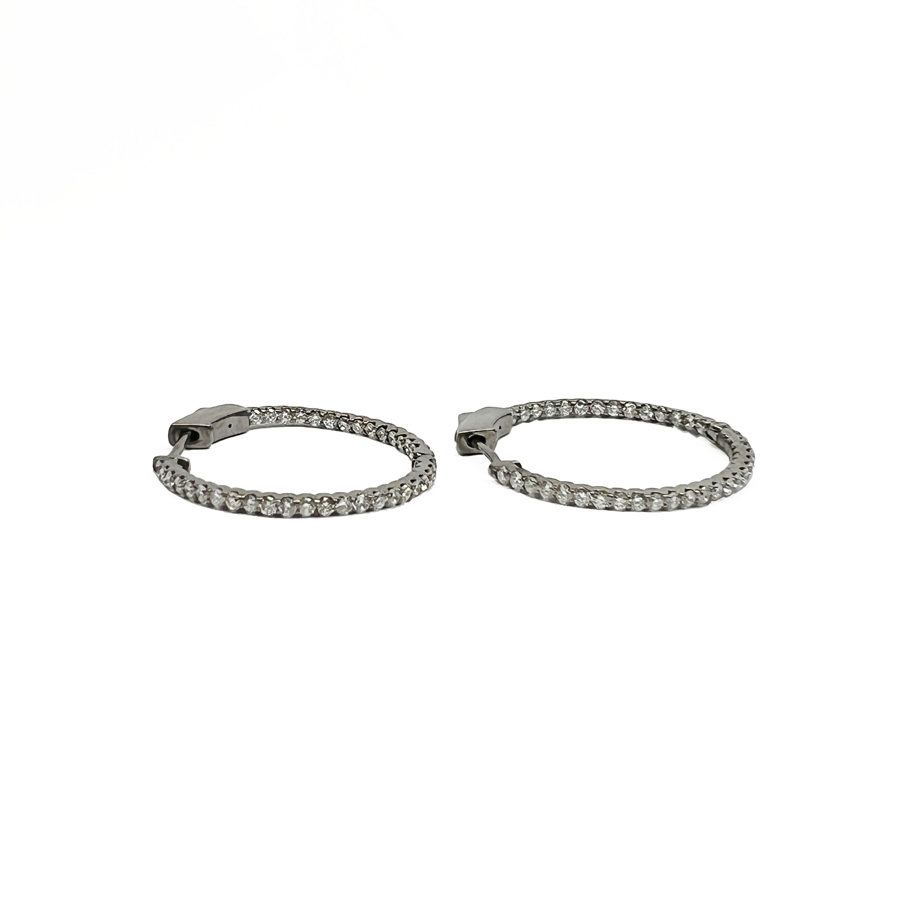 Sheryl Lowe Inside-Out Diamond Hoop Earrings in Black Rhodium-Tone | Neiman  Marcus