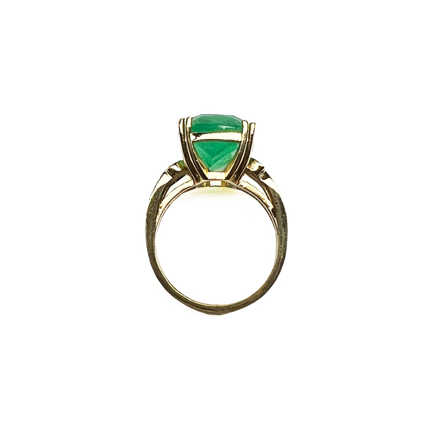 18ky Emerald and Diamonds Ring