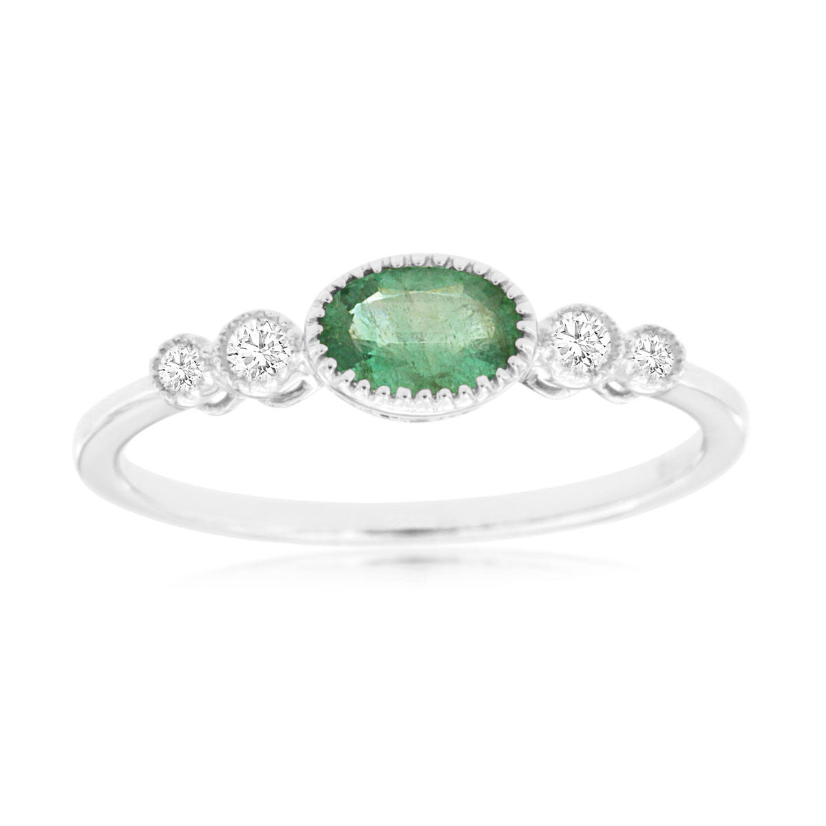 14kw Emerald and Diamond Ring