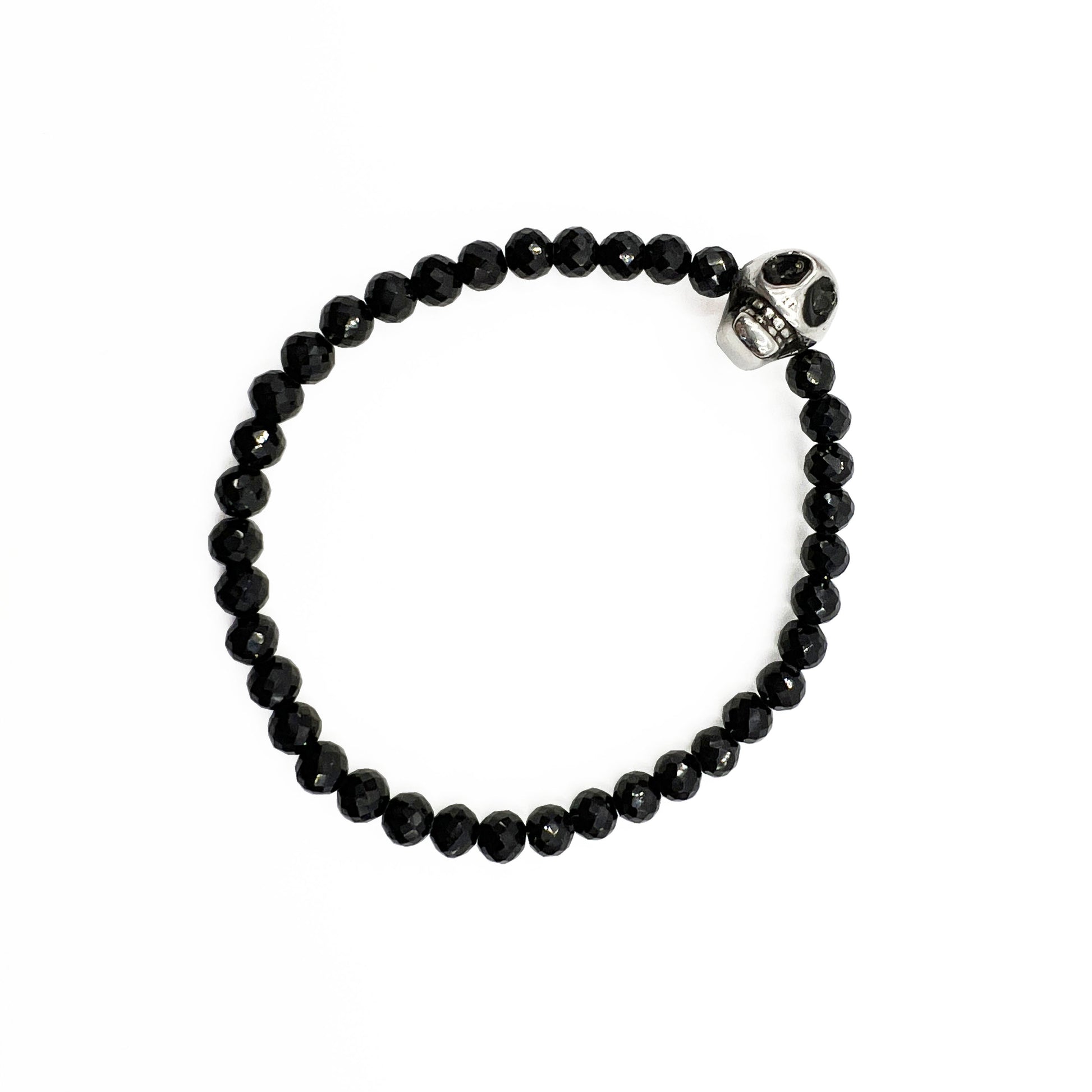 Black, Gray and Silver Stainless Steel Bead Bracelets with Science Charms & Tassle