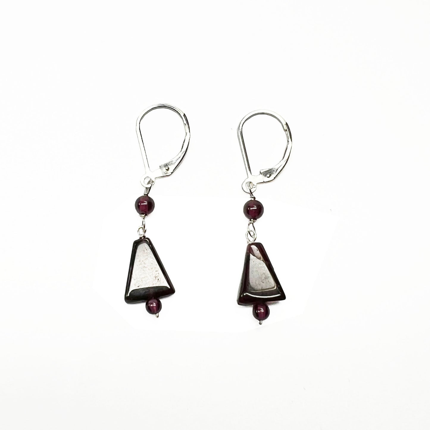 Silver Garnet Earrings