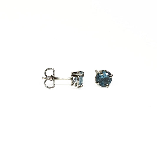 14kw Blue Topaz Earrings