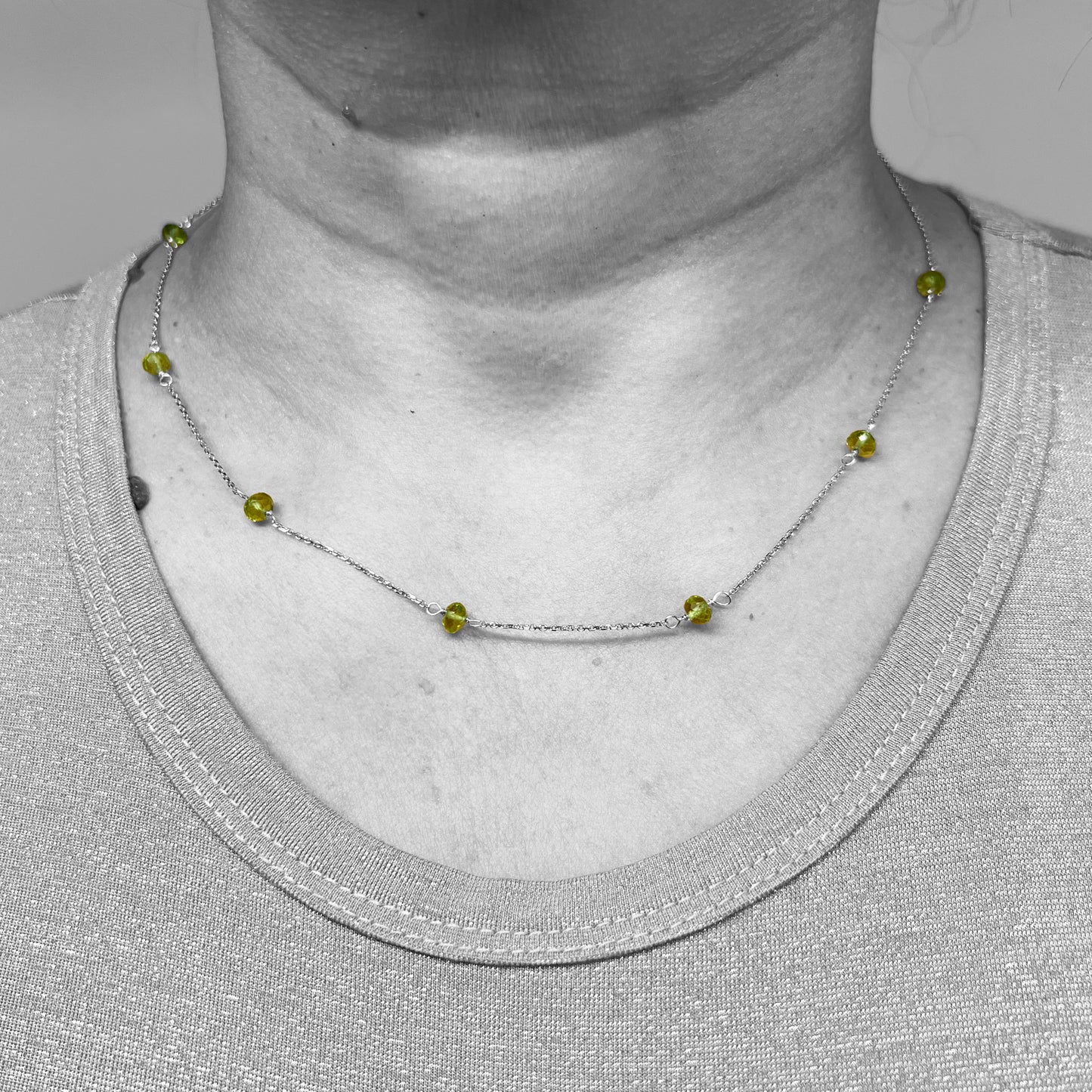 Silver Peridot Necklace